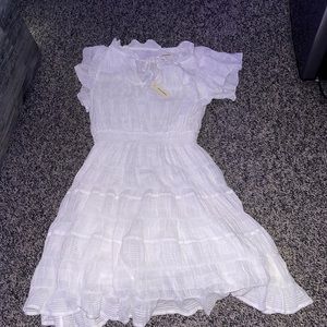 White Ruffle Summer Dress